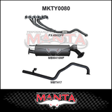 MANTA STAINLESS STEEL EXTRACTORS & 2.5"  EXHAUST SYSTEM FITS TOYOTA LANDCRUISER HZJ105R 4.2L 1HZ 1998-2007