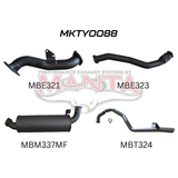 MANTA 3" TURBO BACK EXHAUST SYSTEM FITS TOYOTA LANDCRUISER HZJ105R 4.2L 1HZ WITH CT26 TURBO 1998-2007 (MKTY0088)