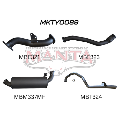 MANTA 3" TURBO BACK EXHAUST SYSTEM FITS TOYOTA LANDCRUISER HZJ105R 4.2L 1HZ WITH CT26 TURBO 1998-2007 (MKTY0088)