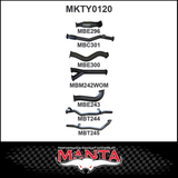 MANTA 3" TWIN TURBO BACK EXHAUST SYSTEM FITS TOYOTA LANDCRUISER VDJ79R 4.5L V8 DUAL CAB 2012-2016