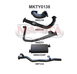 MANTA 3" TURBO BACK EXHAUST SYSTEM WITH MUFFLER FITS TOYOTA LANDCRUISER HZJ79R 4.2L 1HZ WITH DTS TURBO 1999-2007 (MKTY0138)