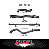 MANTA 3" STAINLESS STEEL TURBO BACK EXHAUST SYSTEM FITS TOYOTA HILUX KUN26R N70 3.0L 4CYL 2005-2015