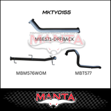 MANTA 3" DPF BACK EXHAUST SYSTEM FITS TOYOTA PRADO GDJ150R 2.8L 4CYL 6/2015-ON (MKTY0155)
