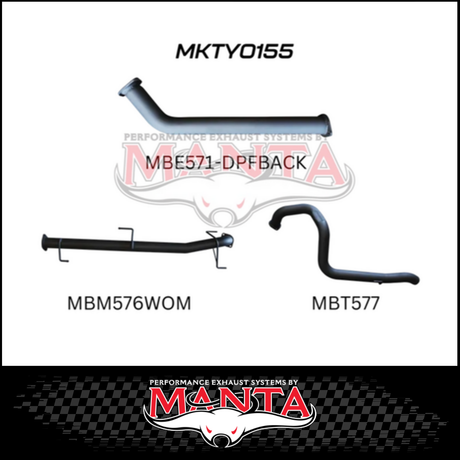MANTA 3" DPF BACK EXHAUST SYSTEM FITS TOYOTA PRADO GDJ150R 2.8L 4CYL 6/2015-ON (MKTY0155)
