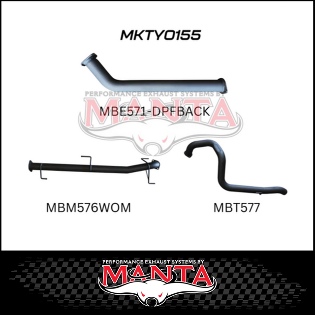 MANTA 3" DPF BACK EXHAUST SYSTEM FITS TOYOTA PRADO GDJ150R 2.8L 4CYL 6/2015-ON (MKTY0155)