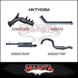 MANTA 3" TURBO BACK EXHAUST (CAT/MUFFLER) FITS TOYOTA PRADO GDJ150R 2.8L 6/2015-ON (MKTY0156)