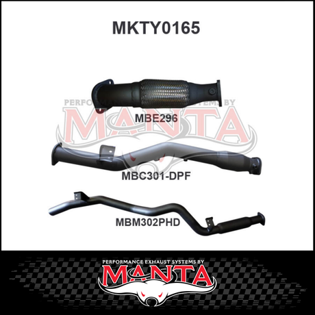 MANTA 3" STAINLESS STEEL TURBO BACK EXHAUST SYSTEM FITS TOYOTA LANDCRUISER VDJ76R 4.5L V8 WAGON 2016-2025