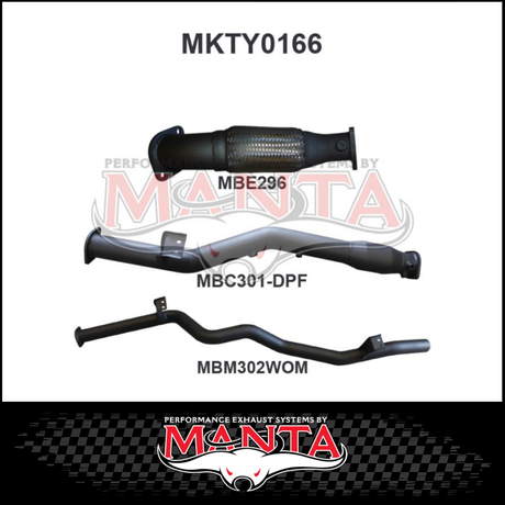 MANTA 3" STAINLESS STEEL TURBO BACK EXHAUST SYSTEM FITS TOYOTA LANDCRUISER VDJ76R 4.5L V8 WAGON 2016-2025