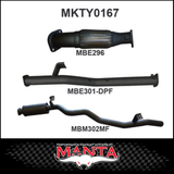 MANTA 3" STAINLESS STEEL TURBO BACK EXHAUST SYSTEM FITS TOYOTA LANDCRUISER VDJ76R 4.5L V8 WAGON 2016-2025