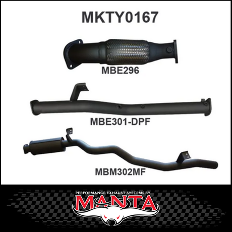 MANTA 3" STAINLESS STEEL TURBO BACK EXHAUST SYSTEM FITS TOYOTA LANDCRUISER VDJ76R 4.5L V8 WAGON 2016-2025