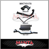 MANTA 3" TURBO BACK EXHAUST SYSTEM WITH MUFFLER FITS TOYOTA LANDCRUISER HZJ79R 4.2L 1HZ WITH CT26 TURBO 1999-2007 (MKTY0178)