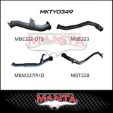 MANTA 3" TURBO BACK EXHAUST SYSTEM WITH HOTDOG FITS TOYOTA LANDCRUISER HZJ80R 4.2L 1HZ DIESEL WITH DTS TURBO 1990-1997 (MKTY0349)