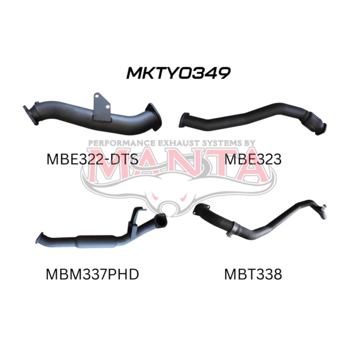 MANTA 3" TURBO BACK EXHAUST SYSTEM WITH HOTDOG FITS TOYOTA LANDCRUISER HZJ80R 4.2L 1HZ DIESEL WITH DTS TURBO 1990-1997 (MKTY0349)