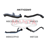 MANTA 3" TURBO BACK EXHAUST SYSTEM WITH HOTDOG FITS TOYOTA LANDCRUISER HZJ80R 4.2L 1HZ DIESEL WITH DTS TURBO 1990-1997 (MKTY0349)