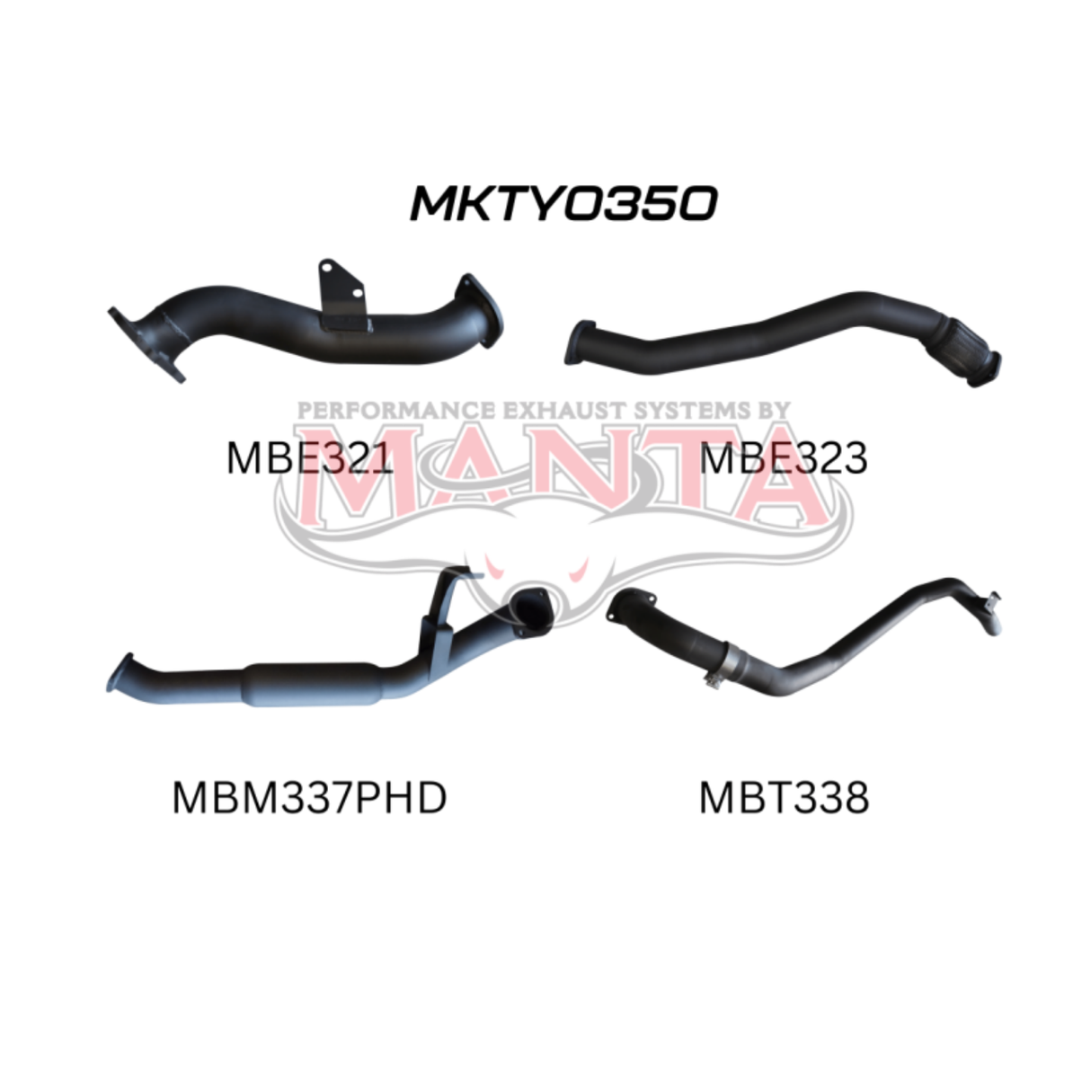 MANTA 3" TURBO BACK EXHAUST SYSTEM WITH HOTDOG FITS TOYOTA LANDCRUISER HZJ80R 4.2L 1HZ DIESEL WITH CT26 TURBO 1990-1997 (MKTY0350)