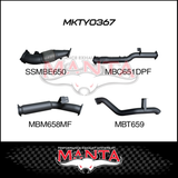 MANTA 4" STAINLESS STEEL TURBO BACK EXHAUST SYSTEM (DPF DELETE) FITS TOYOTA LANDCRUISER VDJ76R 4.5L V8 2016-2025