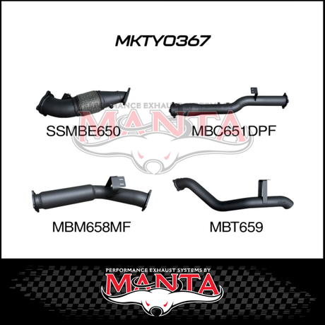 MANTA 4" STAINLESS STEEL TURBO BACK EXHAUST SYSTEM (DPF DELETE) FITS TOYOTA LANDCRUISER VDJ76R 4.5L V8 2016-2025
