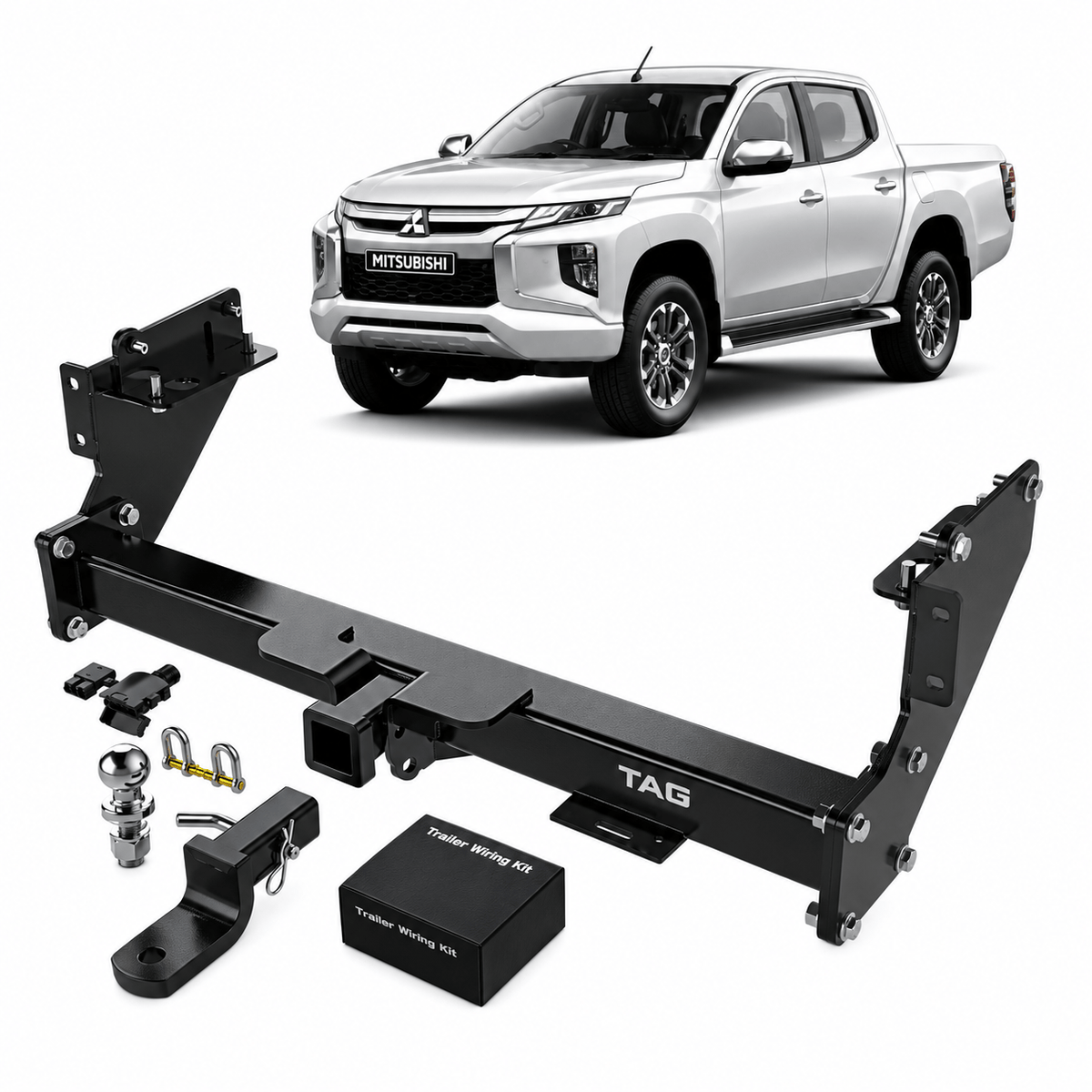 TAG TOWBAR KIT (3100KG) FITS MITSUBISHI TRITON MQ 3/2015-10/2018 WITH STEP (T7C707-K201)