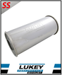 5" ROUND X 12" LONG 2.5" C/C MEGAFLOW LUKEY STAINLESS STEEL UNIVERSAL MUFFLER (N718MN-430L)