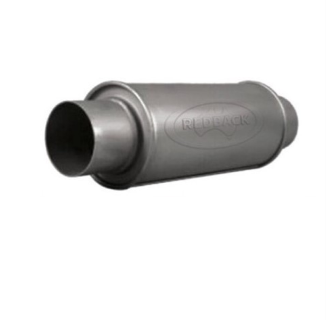 5" ROUND X 12" LONG 3" C/C GLASS PACKED REDBACK UNIVERSAL MUFFLER (N818GPC)