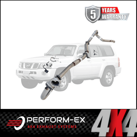 PERFORM-EX 3" STAINLESS STEEL WITH HOTDOG TURBO BACK EXHAUST SYSTEM FITS NISSAN PATROL Y61 GU 4.2L TD WAGON (NI208-HDPSS)