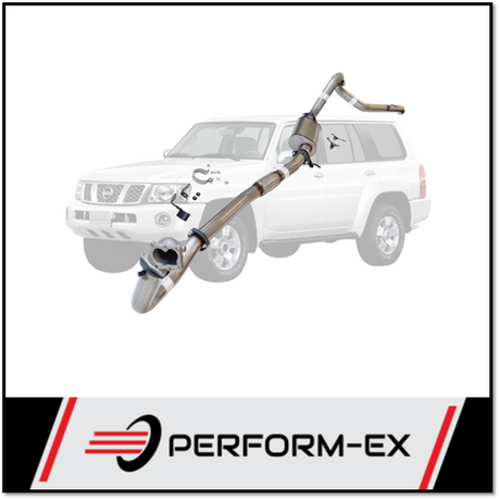 PERFORM-EX 3" STAINLESS STEEL WITH MUFFLER TURBO BACK EXHAUST SYSTEM FITS NISSAN PATROL Y61 GU 4.2L TD WAGON