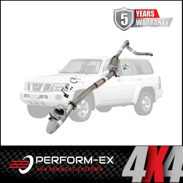 PERFORM-EX 3" STAINLESS STEEL WITH MUFFLER TURBO BACK EXHAUST SYSTEM FITS NISSAN PATROL Y61 GU 4.2L TD WAGON (NI208-MDPSS)(