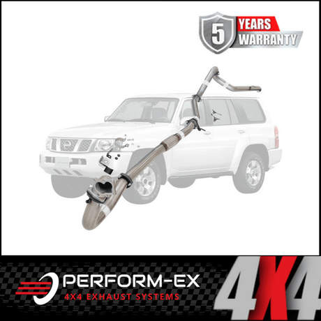 PERFORM-EX 3" STAINLESS STEEL PIPE ONLY TURBO BACK EXHAUST SYSTEM FITS NISSAN PATROL Y61 GU 4.2L TD WAGON (NI208-PDPSS)
