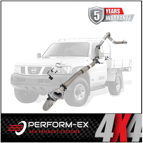 PERFORM-EX 3" STAINLESS STEEL WITH HOTDOG TURBO BACK EXHAUST SYSTEM FITS NISSAN PATROL Y61 GU 4.2L TD UTE (NI209-HDPSS)