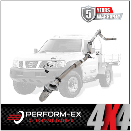 PERFORM-EX 3" STAINLESS STEEL WITH HOTDOG TURBO BACK EXHAUST SYSTEM FITS NISSAN PATROL Y61 GU 4.2L TD UTE (NI209-HDPSS)