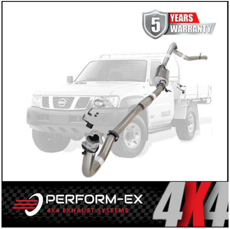 PERFORM-EX 3" STAINLESS STEEL WITH MUFFLER TURBO BACK EXHAUST SYSTEM FITS NISSAN PATROL Y61 GU 4.2L TD UTE (NI209-MDPSS)