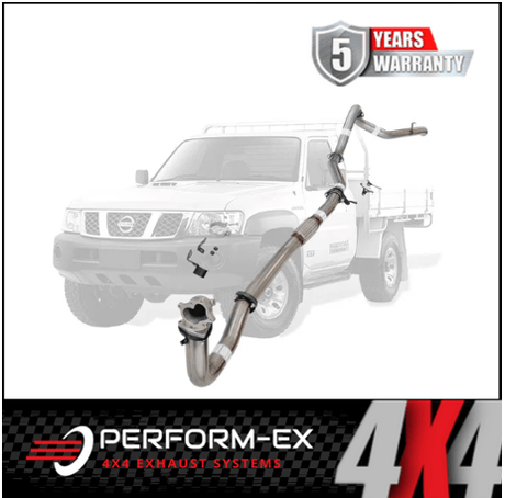 PERFORM-EX 3" STAINLESS STEEL PIPE ONLY TURBO BACK EXHAUST SYSTEM FITS NISSAN PATROL Y61 GU 4.2L TD UTE (NI209-PDPSS)