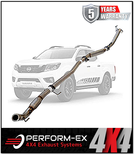 PERFORM-EX 3" STAINLESS STEEL TURBO BACK EXHAUST SYSTEM FITS NISSAN NAVARA D23 NP300 2.3L TD 4CYL 2015-ON - CAT/HOTDOG (NI221