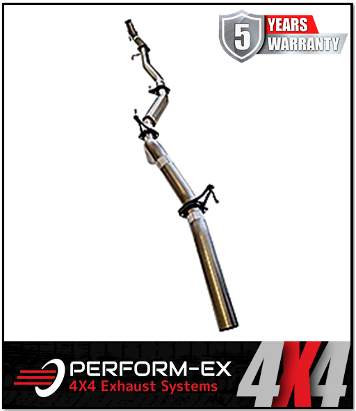 PERFORM-EX 3" STAINLESS STEEL TURBO BACK EXHAUST SYSTEM FITS NISSAN NAVARA D23 NP300 2.3L TD 4CYL 2015-ON - CAT/HOTDOG (NI221