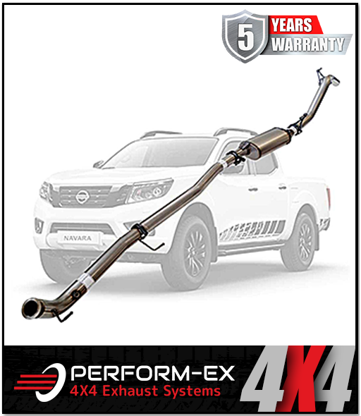 PERFORM-EX 3" STAINLESS STEEL TURBO BACK EXHAUST SYSTEM FITS NISSAN NAVARA D23 NP300 2.3L TD 4CYL 2015-ON - NO CAT/MUFFLER (N