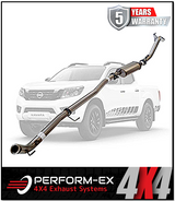 PERFORM-EX 3" STAINLESS STEEL TURBO BACK EXHAUST SYSTEM FITS NISSAN NAVARA D23 NP300 2.3L TD 4CYL 2015-ON - NO CAT/MUFFLER (N