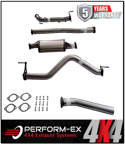 PERFORM-EX 3" STAINLESS STEEL TURBO BACK EXHAUST SYSTEM FITS NISSAN NAVARA D23 NP300 2.3L TD 4CYL 2015-ON - NO CAT/MUFFLER (N