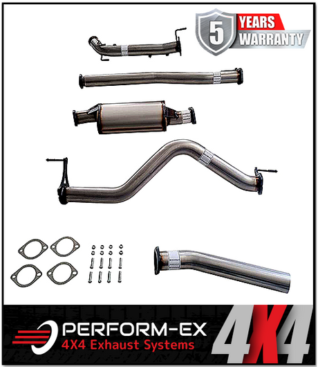 PERFORM-EX 3" STAINLESS STEEL TURBO BACK EXHAUST SYSTEM FITS NISSAN NAVARA D23 NP300 2.3L TD 4CYL 2015-ON - NO CAT/MUFFLER (N