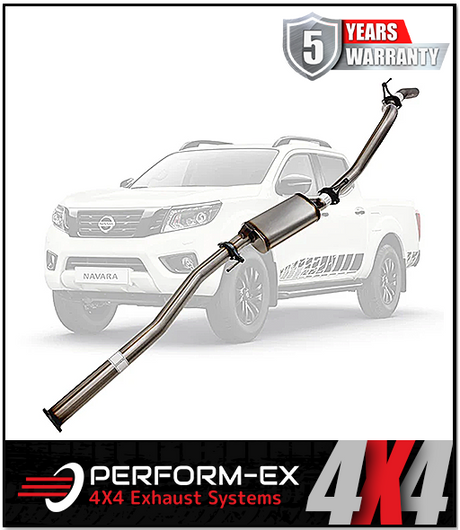 PERFORM-EX 3" STAINLESS STEEL DPF BACK EXHAUST SYSTEM FITS NISSAN NAVARA D23 NP300 2.3L TD 4CYL 2015-ON - MUFFLER (NI222-MOSS