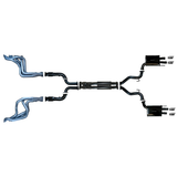 PACEMAKER HEADERS, CATS & 3" CAT BACK EXHAUST WITH QUAD TIPS FITS FORD MUSTANG FN 6TH GEN 5.0L V8 COYOTE 2018-2023 (PP4178-56)