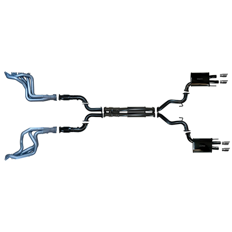 PACEMAKER HEADERS, CATS & 3" CAT BACK EXHAUST WITH QUAD TIPS FITS FORD MUSTANG FN 6TH GEN 5.0L V8 COYOTE 2018-2023 (PP4178-57)