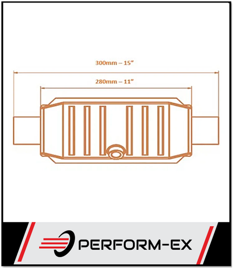 UNIVERSAL EURO 5 ROUND CAT CONVERTER - 2.5" (63MM) 400 CPSI WITH CENTRE O2 (SA5250R2C)