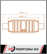 UNIVERSAL EURO 6 ROUND CAT CONVERTER - 2.25" (57MM) 400 CPSI WITH CENTRE O2 (SA6225R2C)
