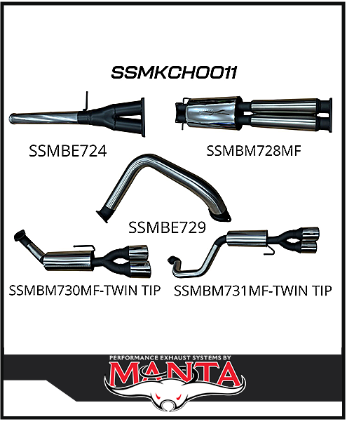 MANTA CATBACK EXHAUST SYSTEM WITH QUAD TIPS FITS CHEVROLET SILVERADO 1500 ZR1 6.2L V8 (SSMKCH0011)