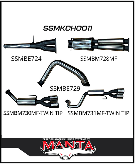 MANTA CATBACK EXHAUST SYSTEM WITH QUAD TIPS FITS CHEVROLET SILVERADO 1500 ZR1 6.2L V8 (SSMKCH0011)