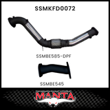 MANTA 3" STAINLESS STEEL DPF DELETE KIT TO BOLT TO STANDARD OEM SYSTEM FITS FORD RANGER PXII PXIII 3.2L 10/2016-2022 - NO CAT (SSMKFD0072)