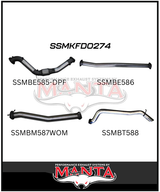 MANTA 3" TURBO BACK EXHAUST SYSTEM WITH SIDE EXIT (DPF DELETE) FITS FORD RANGER PXII PXIII 3.2L TD 10/2016-2022