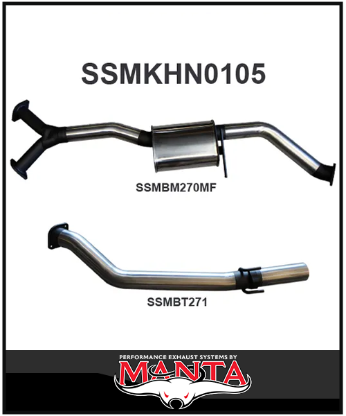 MANTA 3" CATBACK EXHAUST SYSTEM FITS HOLDEN COMMODORE VZ 3.6L V6 SEDAN (SSMKHN0105)