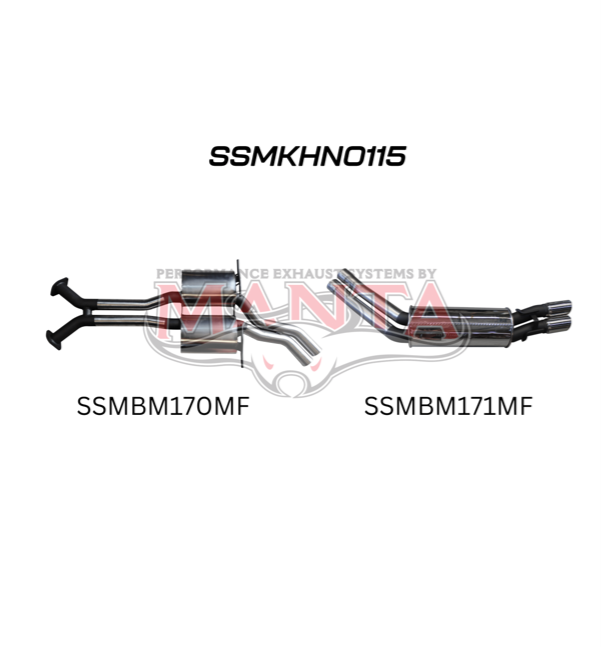 MANTA CATBACK EXHAUST SYSTEM FITS HOLDEN COMMODORE VT VX VY VZ 5.7L 6.0L V8 SEDAN (SSMKHN0115)