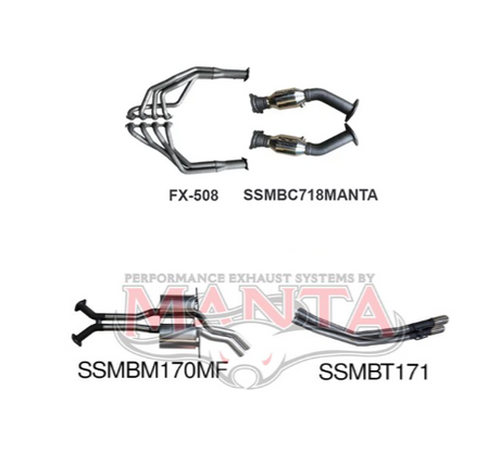 MANTA ENGINE BACK STAINLESS STEEL EXHAUST SYSTEM FITS HOLDEN COMMODORE VT VX VY VZ 5.7L 6.0L V8 SEDAN (SSMKHN0126)